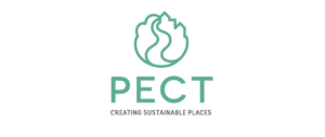 green writing saying PECT with logo above it